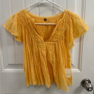 Free People NWT Padma Flutter Sleeve Top